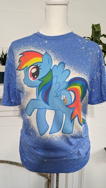 Rainbow Dash Bleached T-Shirt | My Little Pony 80s Retro TeeYouth SmallThe Flat Creek Shop LLC
