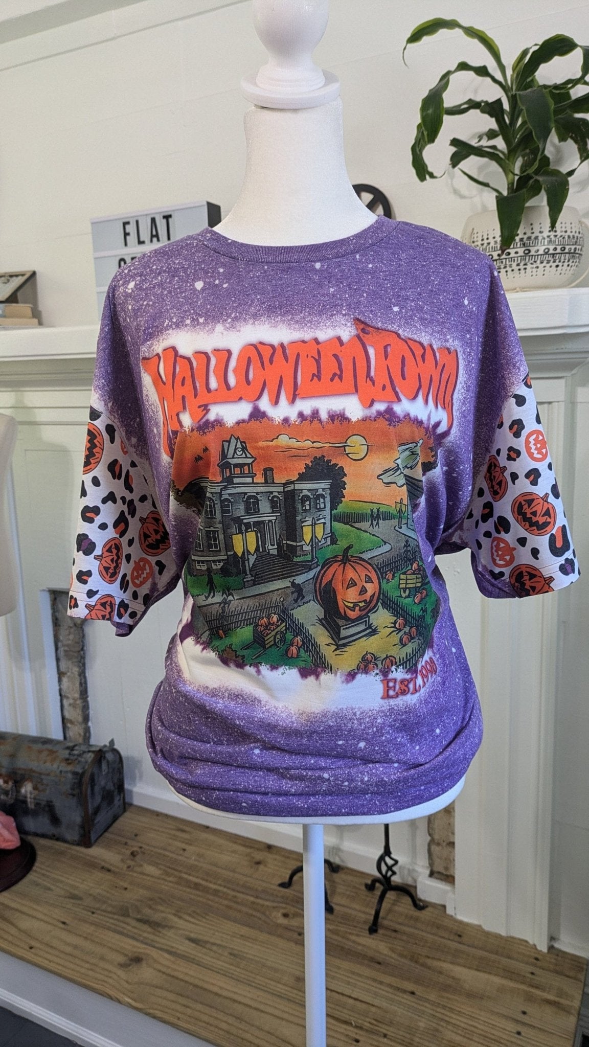 Spooky Town Witch Vibes Bleached Halloween Shirt | Witchy Graphic TeeSThe Flat Creek Shop LLC
