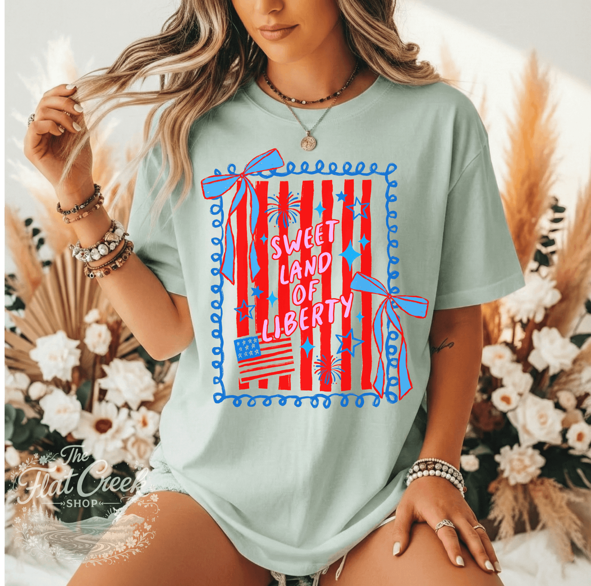 Sweet Land of Liberty Shirt | Patriotic Graphic Tee | 4th of July Tee | Comfort Colors StyleSThe Flat Creek Shop LLC