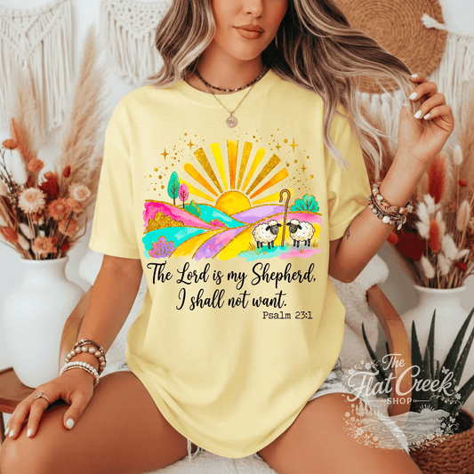 The Lord is My Shepherd Shirt | Psalm 23:1 Christian Tee | Faith Based Graphic T-Shirt | Cute Religious Shirt for WomenSThe Flat Creek Shop LLC