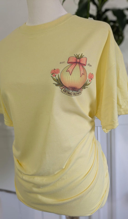 Vidalia Georgia Sweet Onion Bleached Shirt | Onion Festival Graphic Tee with BowsSmallThe Flat Creek Shop LLC