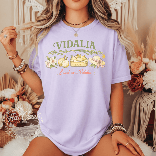 Vidalia Sweet as a Vidalia Graphic Tee | Southern Boutique Shirt | Vintage Farmhouse Style | Comfort Colors Style TeeSThe Flat Creek Shop LLC