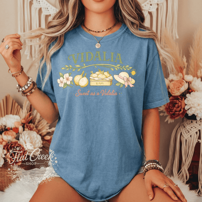 Vidalia Sweet as a Vidalia Graphic Tee | Southern Boutique Shirt | Vintage Farmhouse Style | Comfort Colors Style TeeSThe Flat Creek Shop LLC