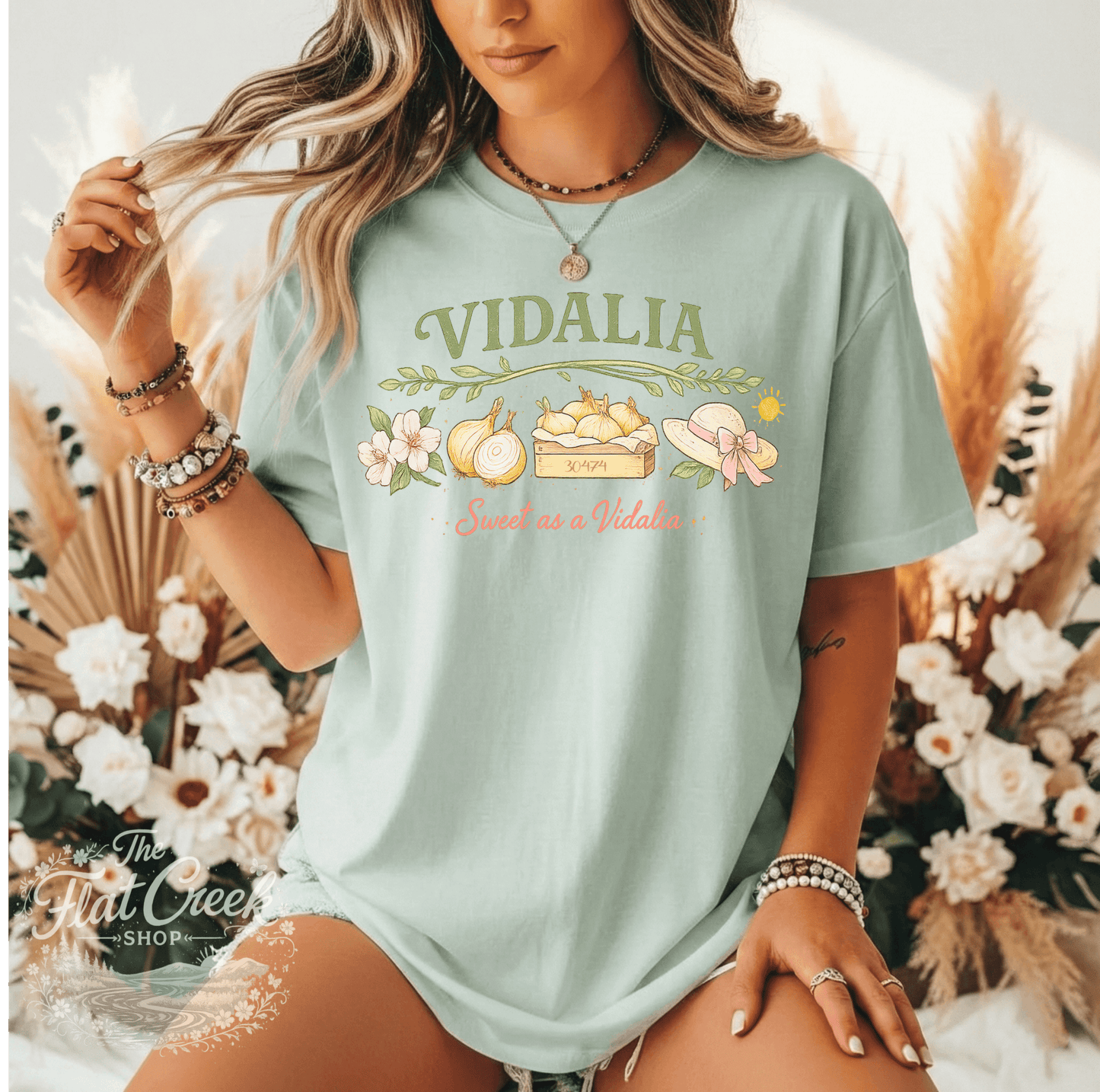 Vidalia Sweet as a Vidalia Graphic Tee | Southern Boutique Shirt | Vintage Farmhouse Style | Comfort Colors Style TeeSThe Flat Creek Shop LLC