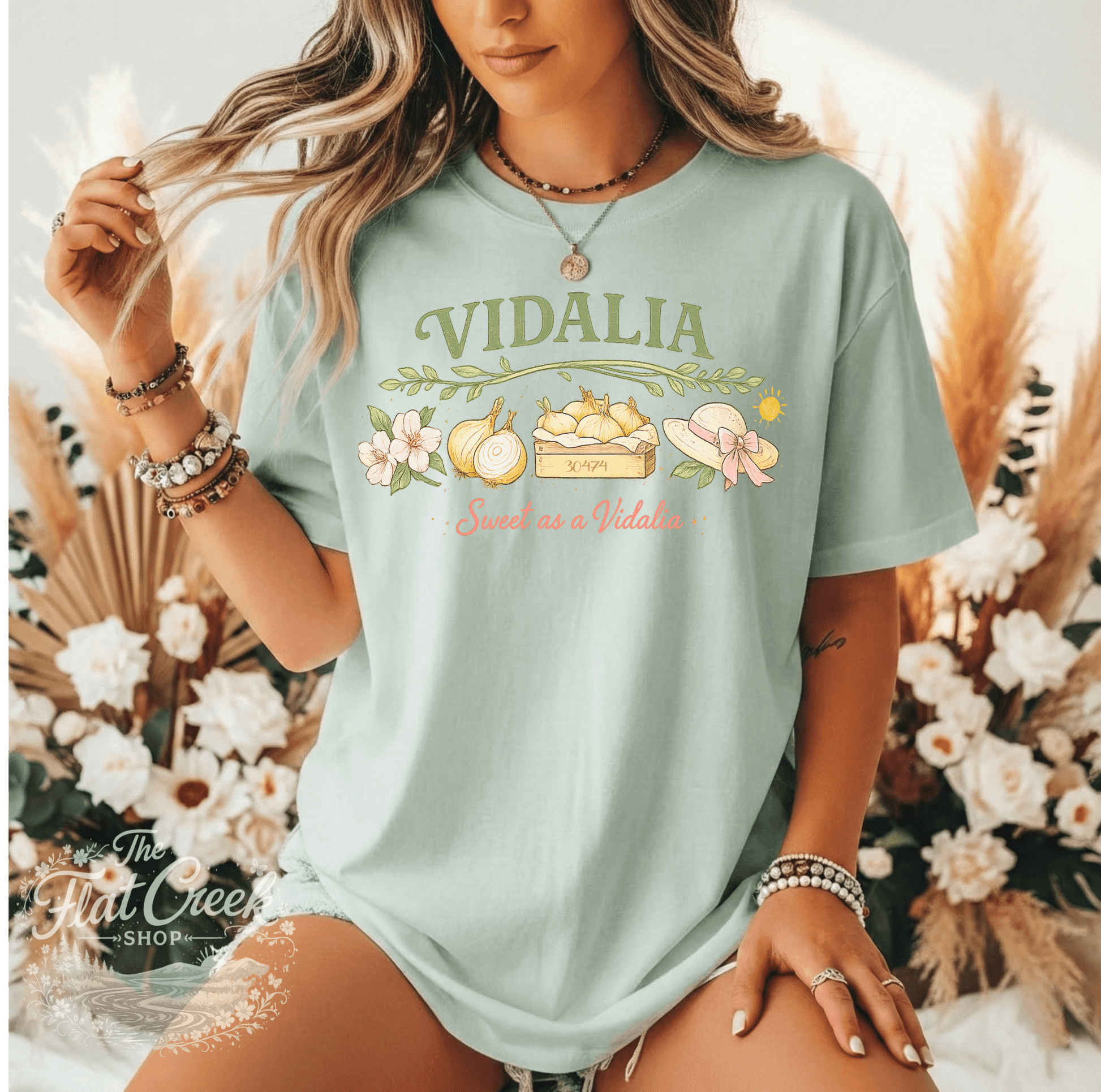 Vidalia Sweet as a Vidalia Graphic Tee | Southern Boutique Shirt | Vintage Farmhouse Style | Comfort Colors Style TeeSThe Flat Creek Shop LLC