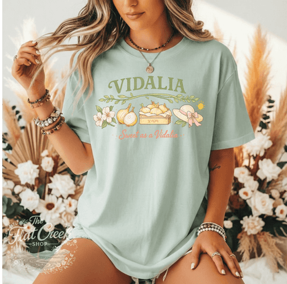 Vidalia Sweet as a Vidalia Graphic Tee | Southern Boutique Shirt | Vintage Farmhouse Style | Comfort Colors Style TeeSThe Flat Creek Shop LLC
