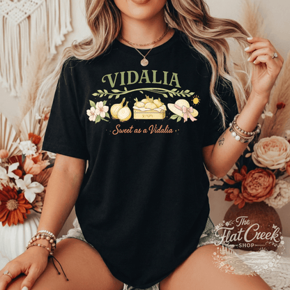 Vidalia Sweet as a Vidalia Graphic Tee | Southern Boutique Shirt | Vintage Farmhouse Style | Comfort Colors Style TeeSThe Flat Creek Shop LLC