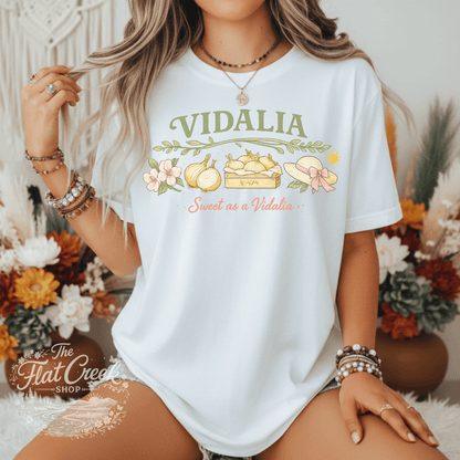 Vidalia Sweet as a Vidalia Graphic Tee | Southern Boutique Shirt | Vintage Farmhouse Style | Comfort Colors Style TeeSThe Flat Creek Shop LLC