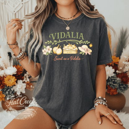 Vidalia Sweet as a Vidalia Graphic Tee | Southern Boutique Shirt | Vintage Farmhouse Style | Comfort Colors Style TeeSThe Flat Creek Shop LLC