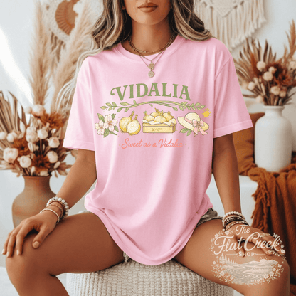 Vidalia Sweet as a Vidalia Graphic Tee | Southern Boutique Shirt | Vintage Farmhouse Style | Comfort Colors Style TeeSThe Flat Creek Shop LLC