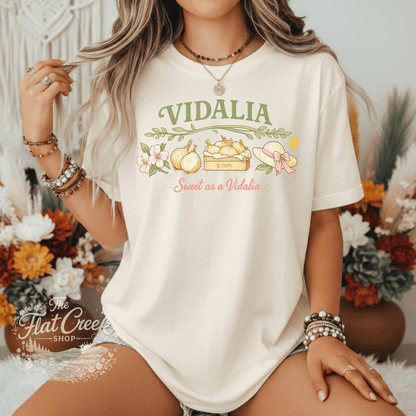 Vidalia Sweet as a Vidalia Graphic Tee | Southern Boutique Shirt | Vintage Farmhouse Style | Comfort Colors Style TeeSThe Flat Creek Shop LLC